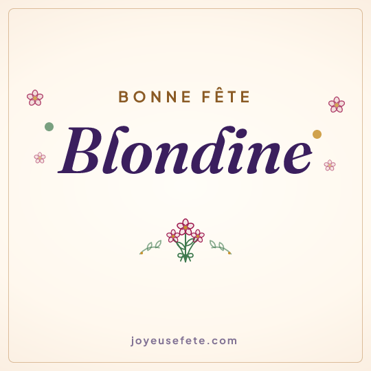 Image carrée « Bonne fête Blondine » pour WhatsApp