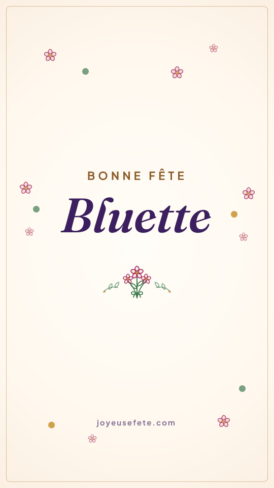 Image « Bonne fête Bluette » au format story