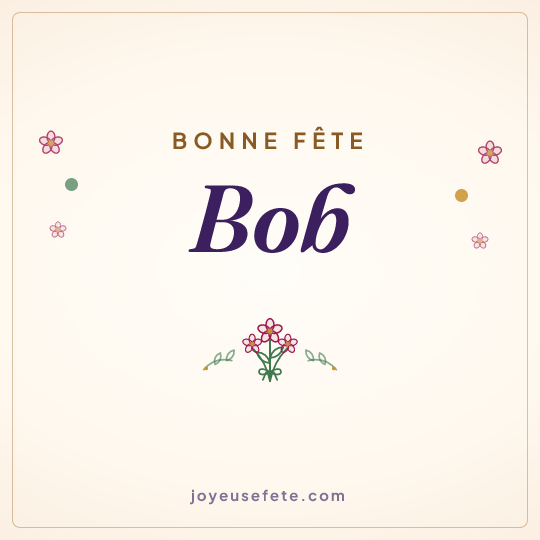Image carrée « Bonne fête Bob » pour WhatsApp