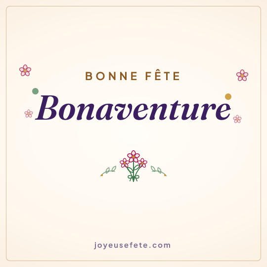 Image carrée « Bonne fête Bonaventure » pour WhatsApp