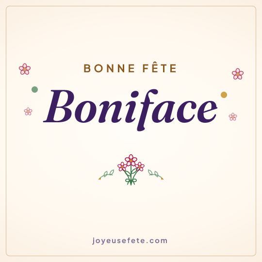 Image carrée « Bonne fête Boniface » pour WhatsApp