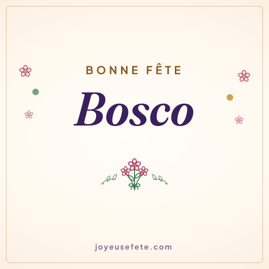 Image carrée « Bonne fête Bosco » pour WhatsApp