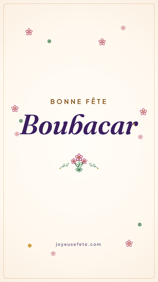 Image « Bonne fête Boubacar » au format story