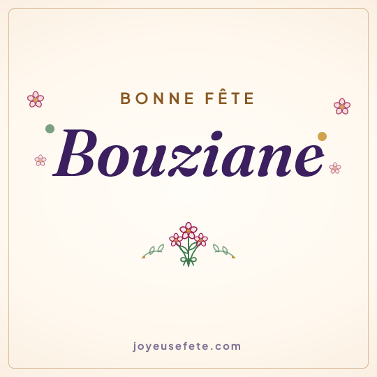 Image carrée « Bonne fête Bouziane » pour WhatsApp