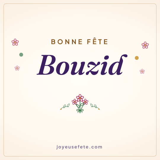 Image carrée « Bonne fête Bouzid » pour WhatsApp
