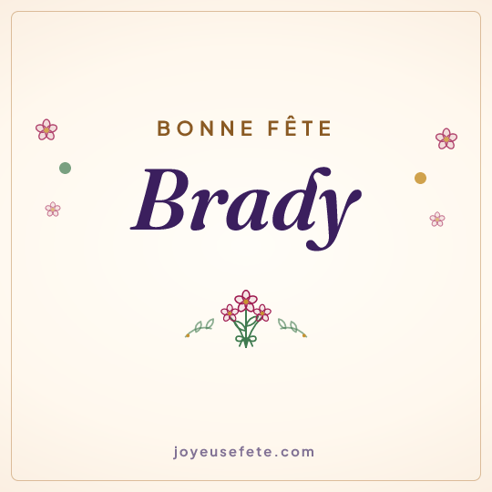 Image carrée « Bonne fête Brady » pour WhatsApp