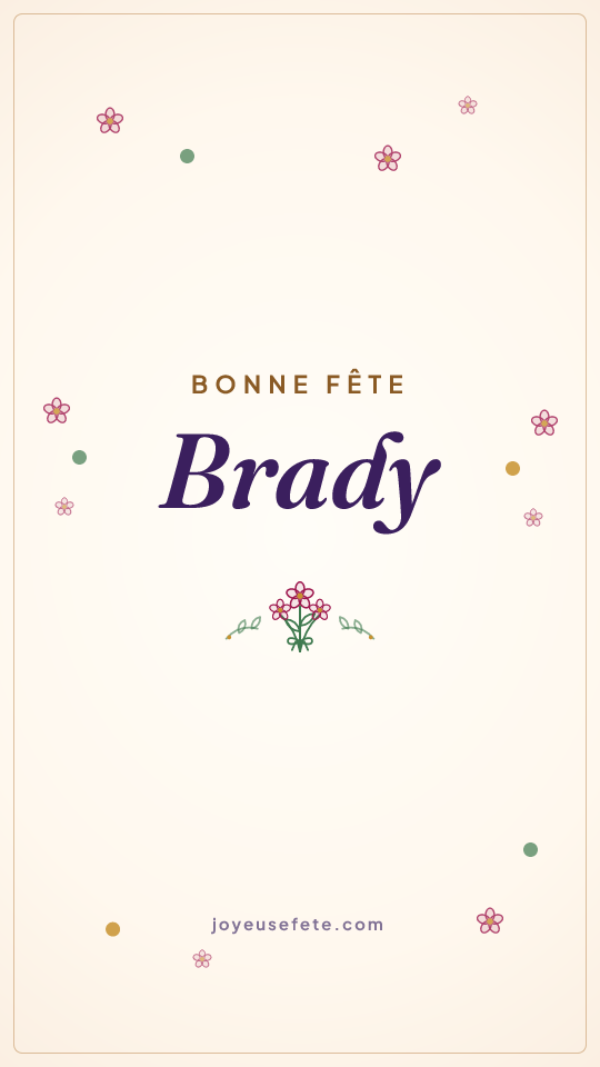 Image « Bonne fête Brady » au format story