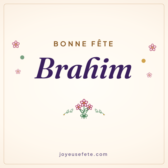 Image carrée « Bonne fête Brahim » pour WhatsApp
