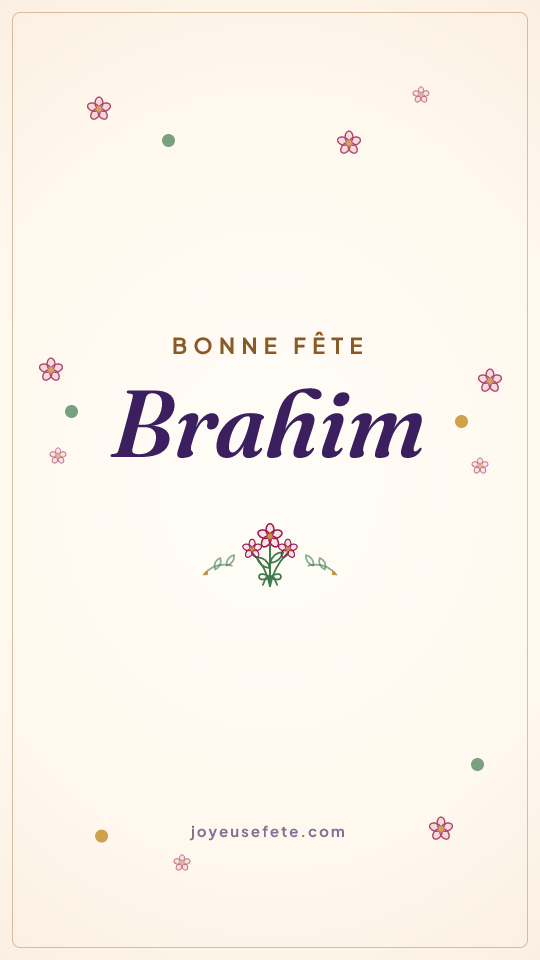 Image « Bonne fête Brahim » au format story