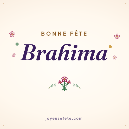 Image carrée « Bonne fête Brahima » pour WhatsApp