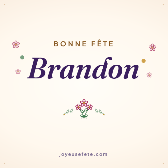 Image carrée « Bonne fête Brandon » pour WhatsApp