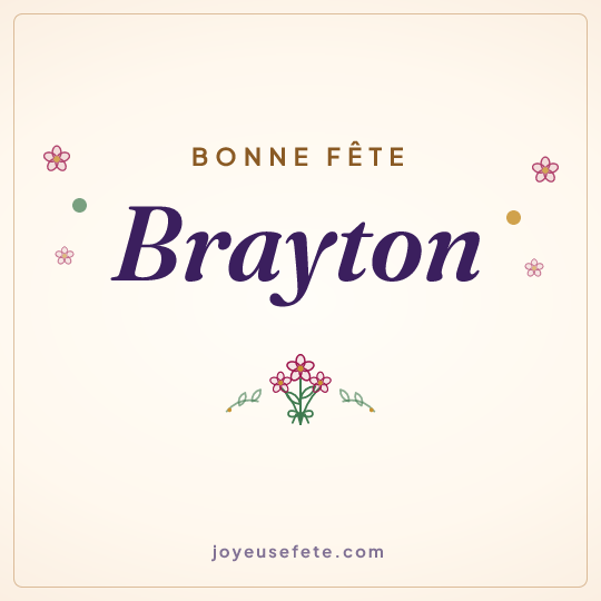 Image carrée « Bonne fête Brayton » pour WhatsApp
