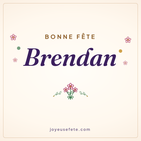 Image carrée « Bonne fête Brendan » pour WhatsApp