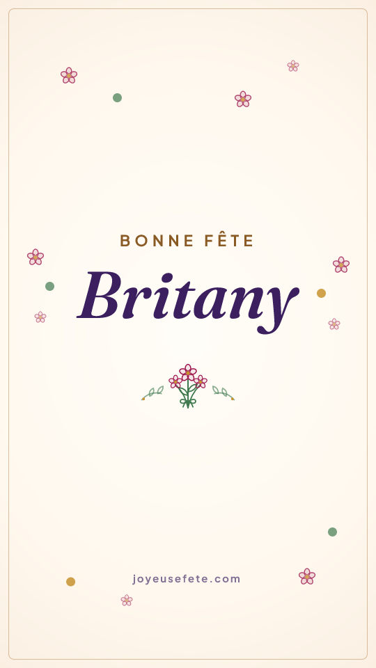 Image « Bonne fête Britany » au format story