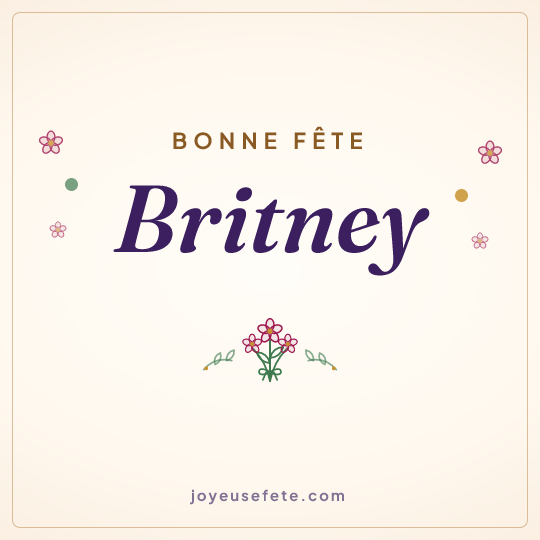 Image carrée « Bonne fête Britney » pour WhatsApp