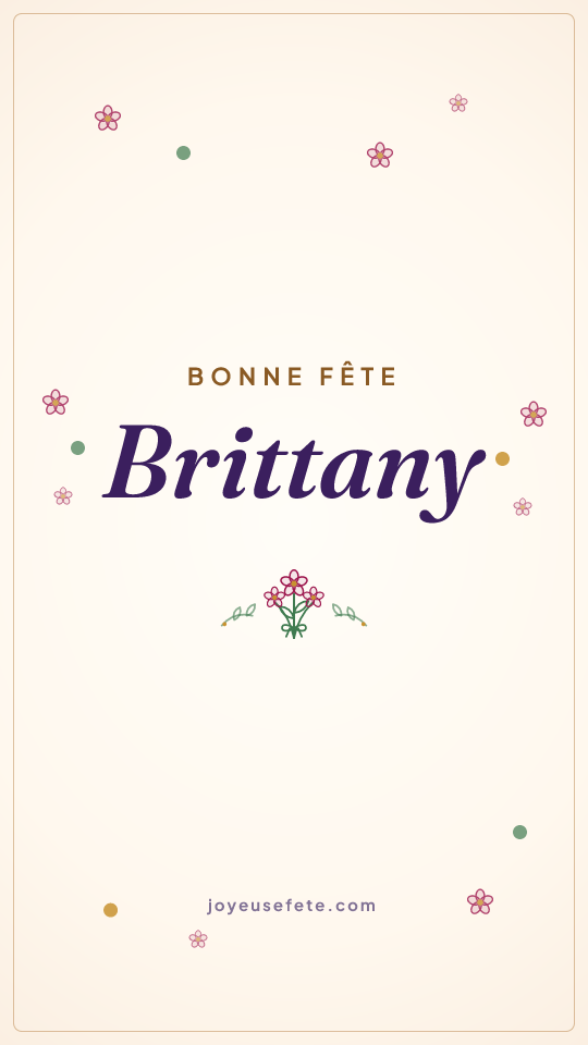 Image « Bonne fête Brittany » au format story