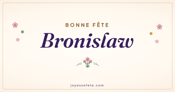 Image « Bonne fête Bronislaw » au format large