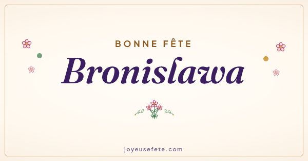 Image « Bonne fête Bronislawa » au format large