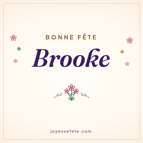 Image carrée « Bonne fête Brooke » pour WhatsApp