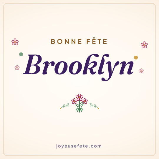 Image carrée « Bonne fête Brooklyn » pour WhatsApp