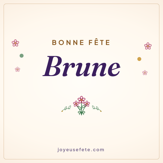 Image carrée « Bonne fête Brune » pour WhatsApp