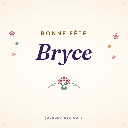 Image carrée « Bonne fête Bryce » pour WhatsApp