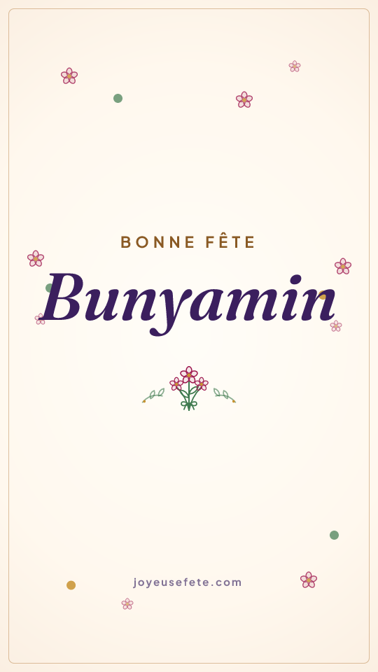 Image « Bonne fête Bunyamin » au format story