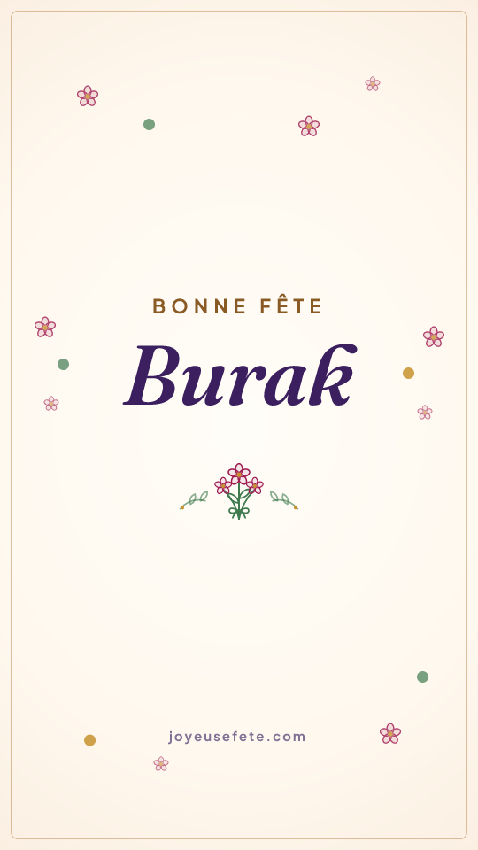 Image « Bonne fête Burak » au format story