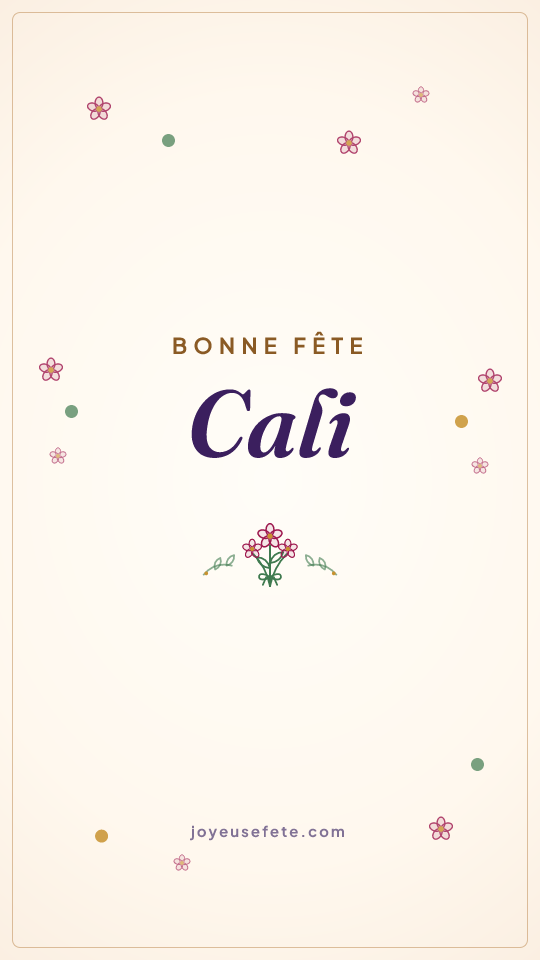Image « Bonne fête Cali » au format story