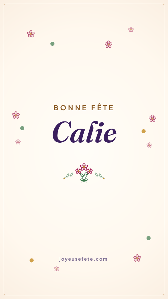 Image « Bonne fête Calie » au format story