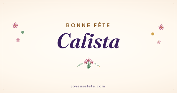 Image « Bonne fête Calista » au format large