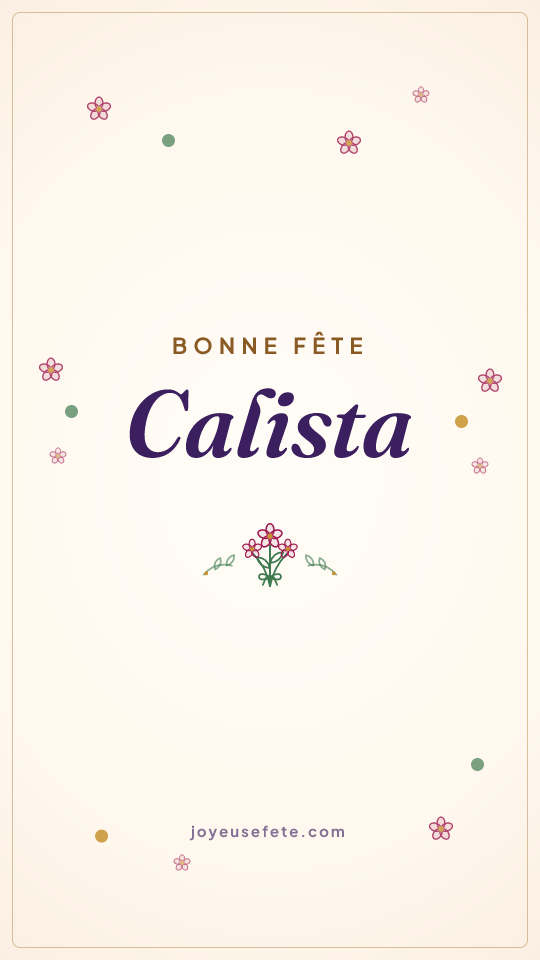 Image « Bonne fête Calista » au format story