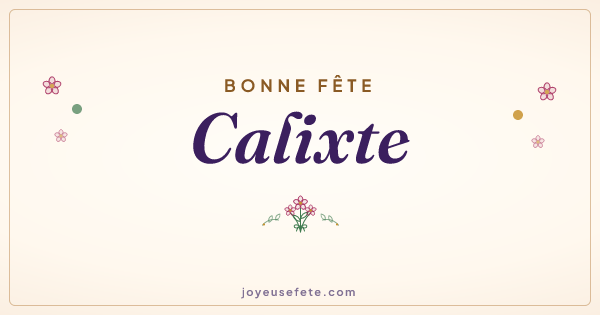 Image « Bonne fête Calixte » au format large