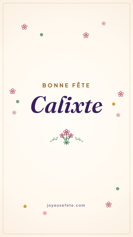 Image « Bonne fête Calixte » au format story