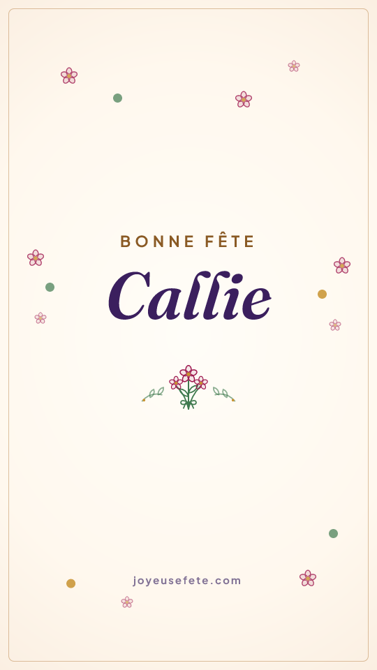Image « Bonne fête Callie » au format story