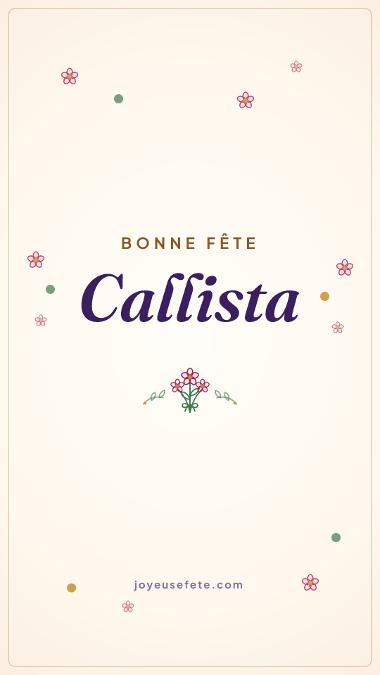 Image « Bonne fête Callista » au format story