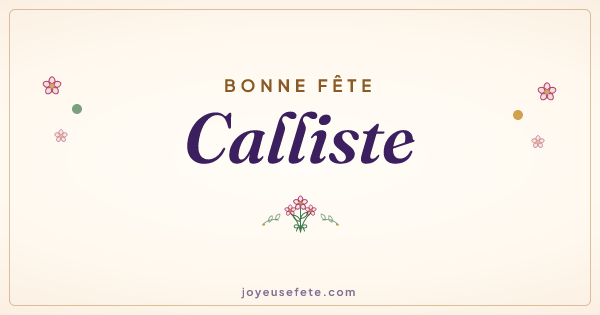 Image « Bonne fête Calliste » au format large