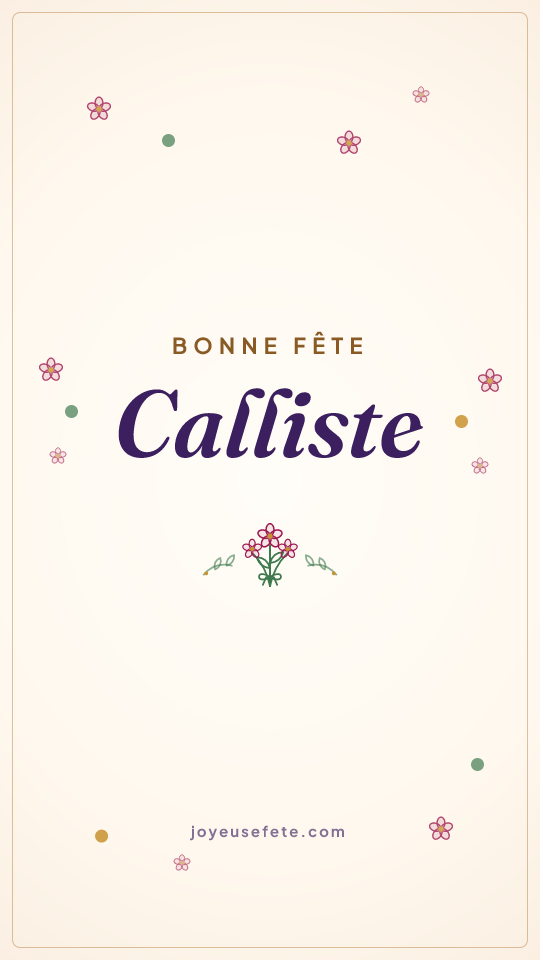 Image « Bonne fête Calliste » au format story