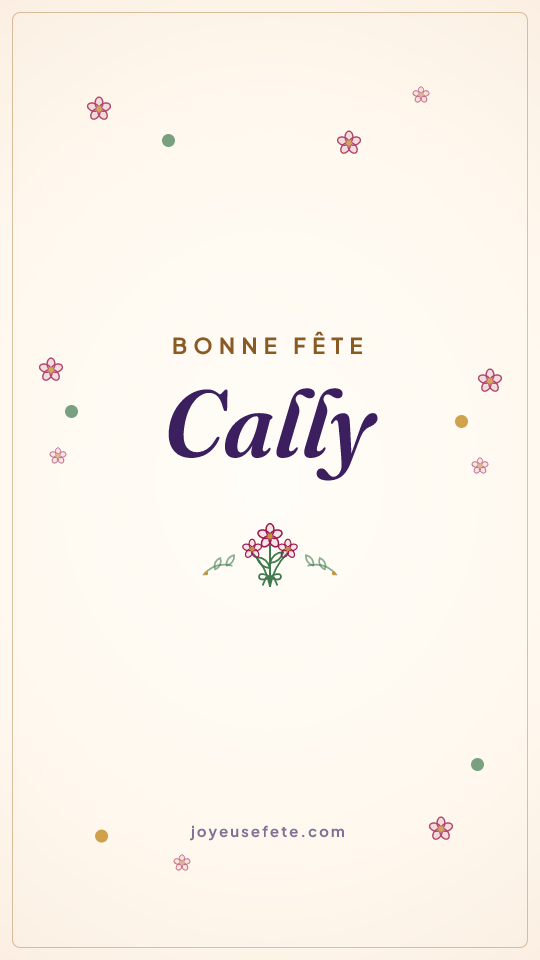 Image « Bonne fête Cally » au format story