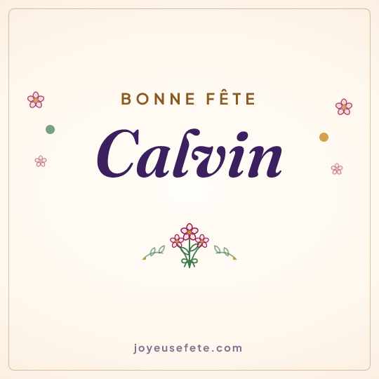Image carrée « Bonne fête Calvin » pour WhatsApp