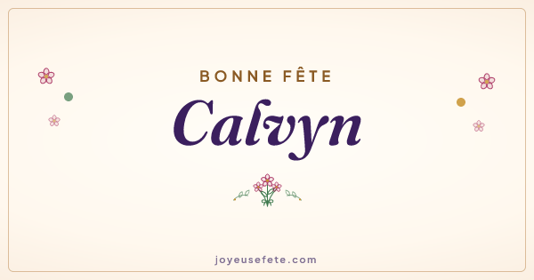 Image « Bonne fête Calvyn » au format large