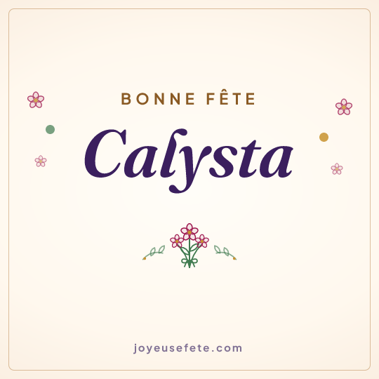 Image carrée « Bonne fête Calysta » pour WhatsApp