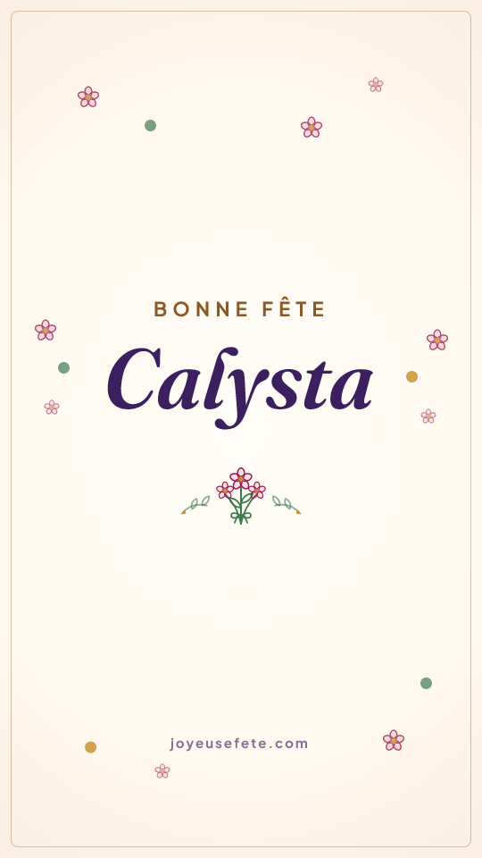 Image « Bonne fête Calysta » au format story