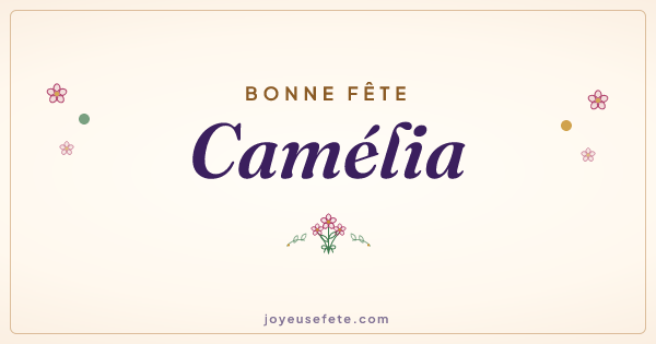 Image « Bonne fête Camélia » au format large
