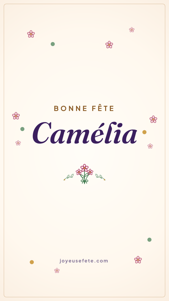 Image « Bonne fête Camélia » au format story