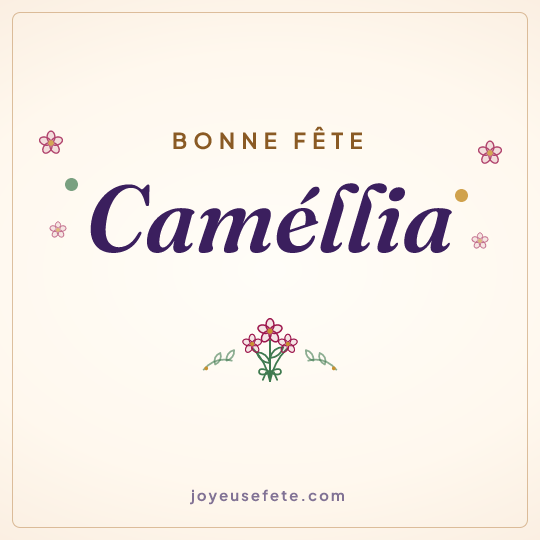 Image carrée « Bonne fête Caméllia » pour WhatsApp