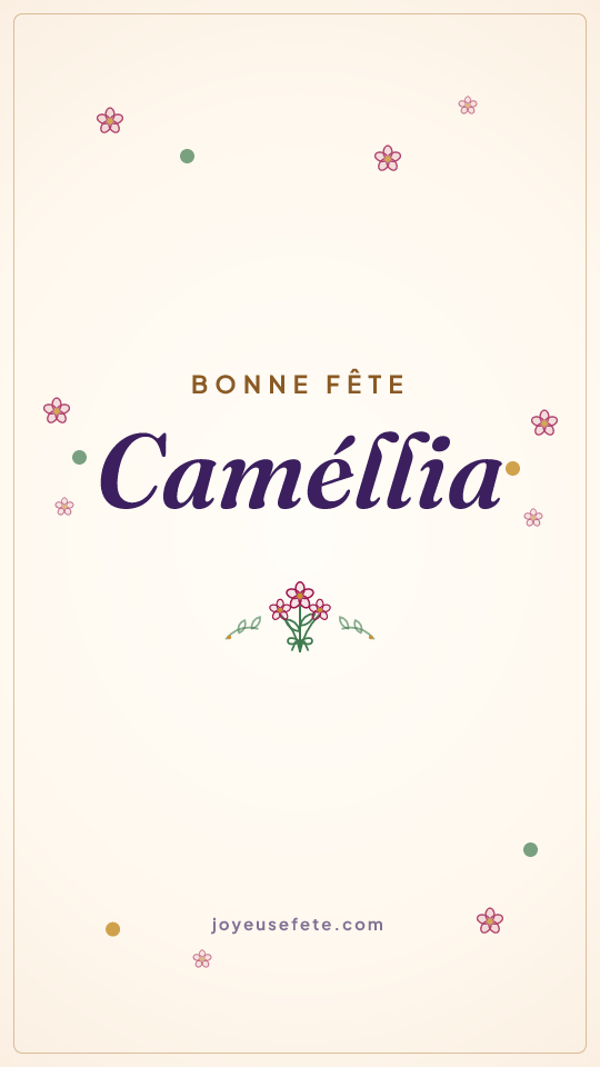 Image « Bonne fête Caméllia » au format story