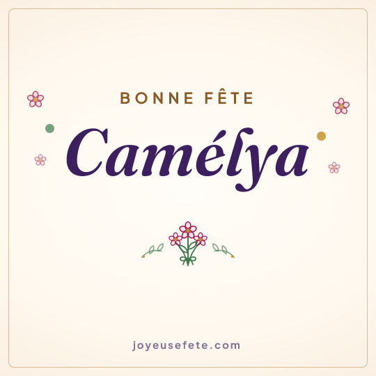 Image carrée « Bonne fête Camélya » pour WhatsApp