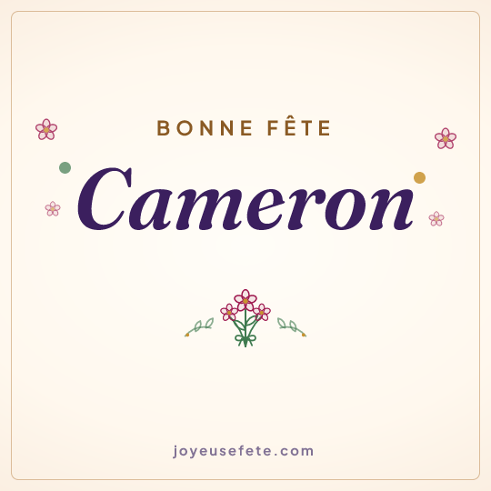 Image carrée « Bonne fête Cameron » pour WhatsApp