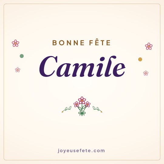 Image carrée « Bonne fête Camile » pour WhatsApp